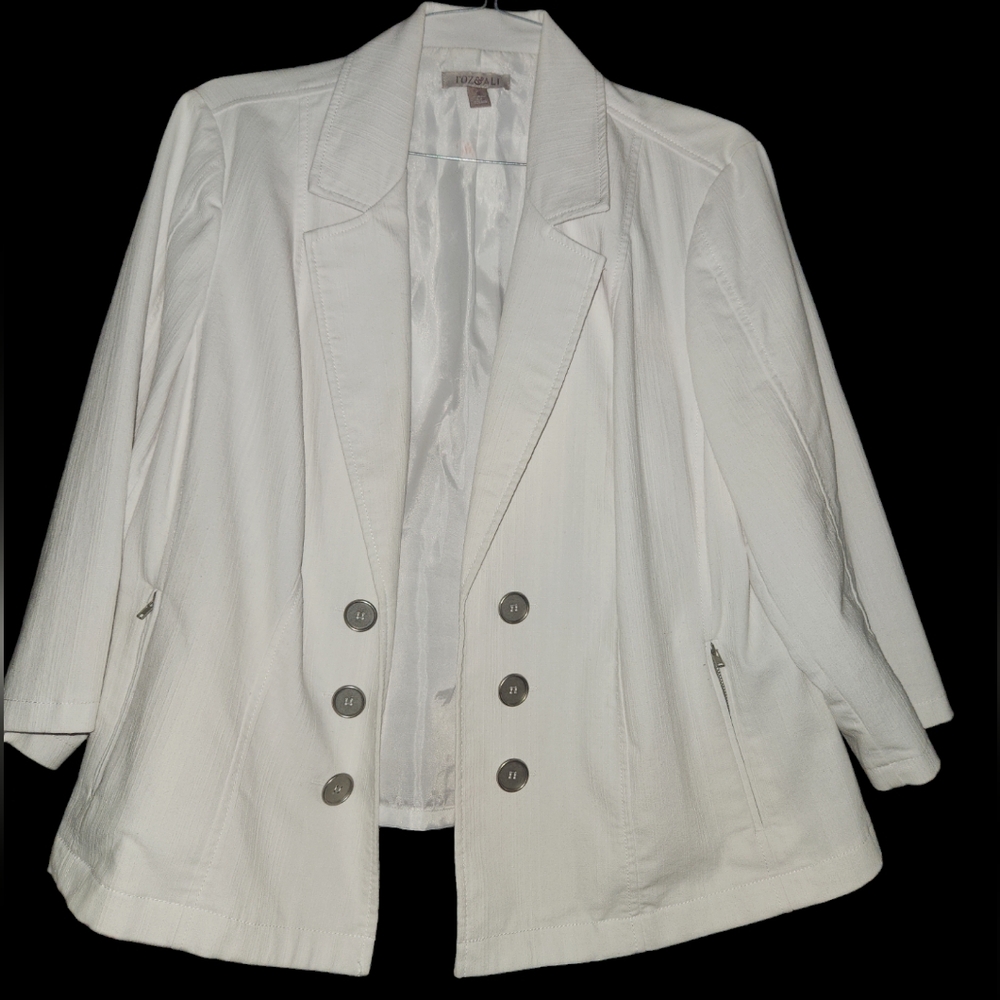 Roz & Ali White Dress Jacket Size 2X